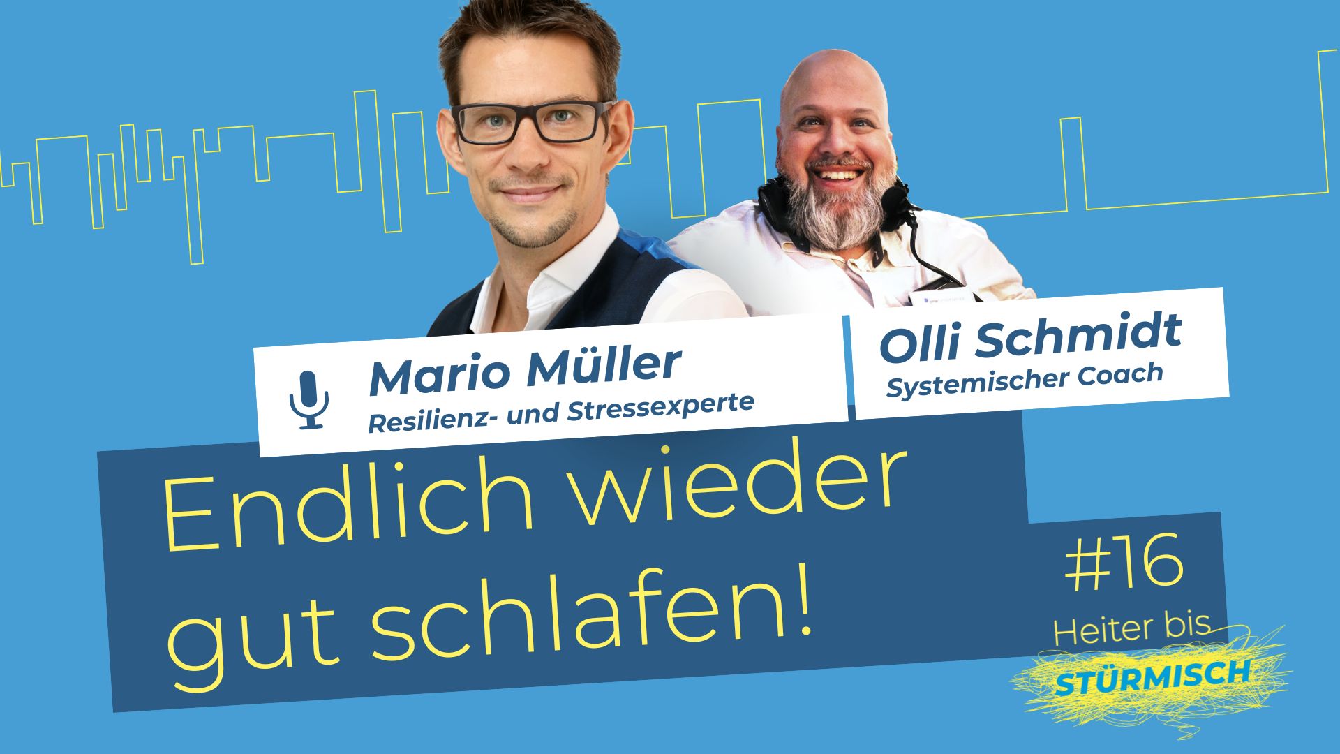 Podcast Grafik Heiter bis stürmisch zum Thema Schlaf